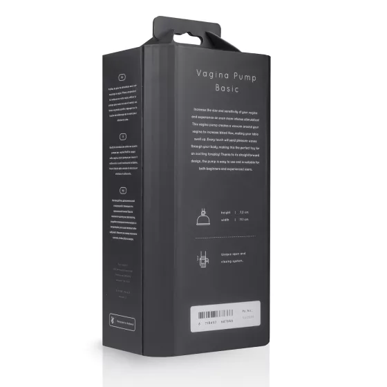 Saiz Basic - vákuová pumpa na vagínu - priehľadná/čierna