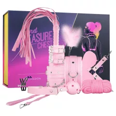   Secret Pleasure Chest - pokročilá BDSM sada - 14‑dielna (ružová)