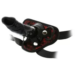 Dreamtoys Blaze - nasadzovacie dildo s postrojom (čierne)