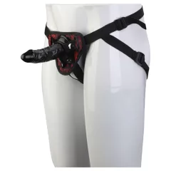 Dreamtoys Blaze - nasadzovacie dildo s postrojom (čierne)