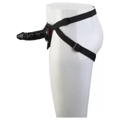 Dreamtoys Blaze - nasadzovacie dildo s postrojom (čierne)