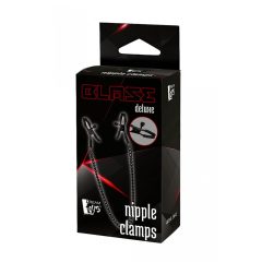   Blaze Deluxe - kovové štipce na bradavky s retiazkou (čierne)