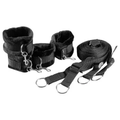 Dreamtoys Blaze - posteľný fixačný bondage set (čierny)