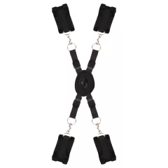 Dreamtoys Blaze - posteľný fixačný bondage set (čierny)