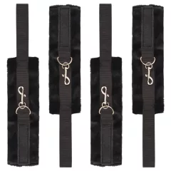 Dreamtoys Blaze - posteľný fixačný bondage set (čierny)