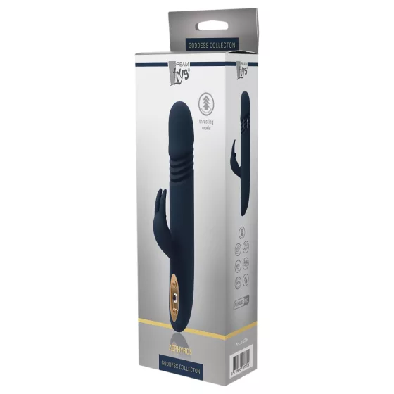 Goddess Zephyros - vibrátor s pohyblivým ramenom na klitoris - vodotesný, modrý