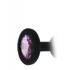   All time Favorites - análne dildo silikonové fialovým kameňom (čierne)