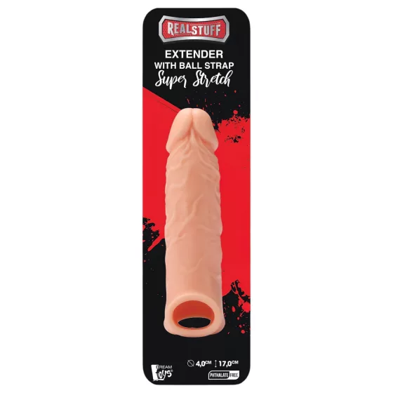 RealStuff Extender 6,5 - návlek na penis (prírodný, 17 cm)