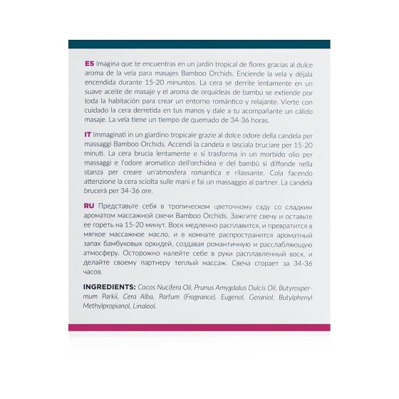 Exotiq Bamboo Orchids - masážna sviečka - 200g