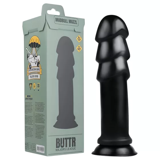BUTTR Madbull Muzzl - realistický dildo s prísavkou - čierny
