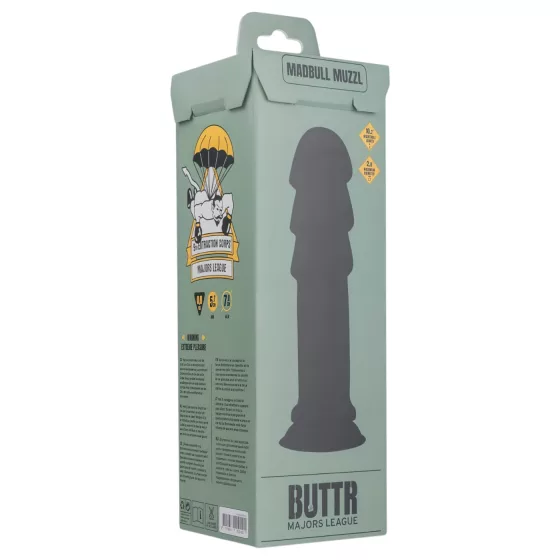 BUTTR Madbull Muzzl - realistický dildo s prísavkou - čierny