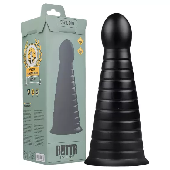 BUTTR Devil Dog - realistický dildó s prísavkou - čierny