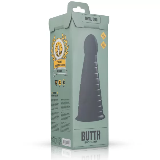 BUTTR Devil Dog - realistický dildó s prísavkou - čierny