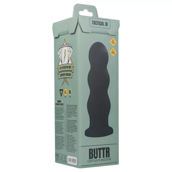 BUTTR Tactical III - realistický dildó s prísavkou - čierny