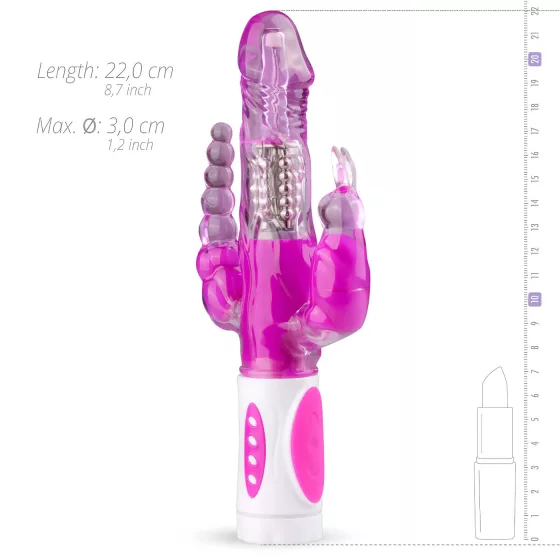 Easytoys Raving Rabbit - 3-ramenný vibrátor (ružový)