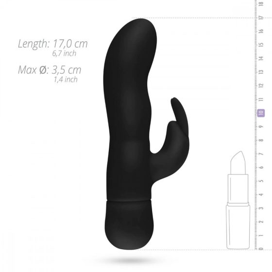 Easytoys Mad Rabbit - vibrátor na bod G s ramenom na klitoris (čierny)