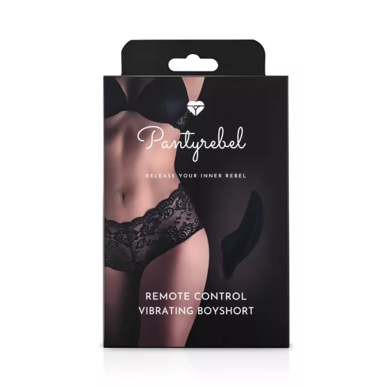 Pantyrebel - akumulátorový, rádiový vibračný francúzak, čierne nohavičky (S-L)