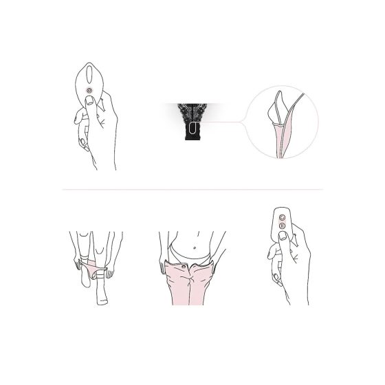 Pantyrebel - nabíjacie rádiové vibračné francúzske nohavičky - čierne (S-L)