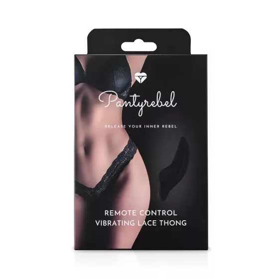 Pantyrebel - vibračné nohavičky s čipkou - čierne - dobíjacie - S-L