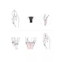   Pantyrebel - čierny akumulátorový, rádiový čipkovaný vibračný tangáč (S-L)