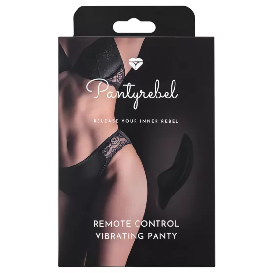 Pantyrebel - čierne nohavičky s vysokým pásom + rádiový vibrátor (S-L)