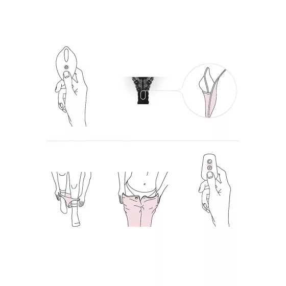 Pantyrebel - vibračné nohavičky na diaľkové ovládanie - čierne (S-L)
