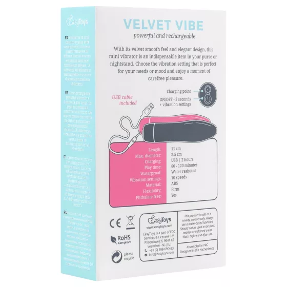 Easytoys - vibrátor na bod G - nabíjateľný - čierny