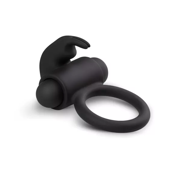 EasyToys - vibračný erekčný krúžok s králikom - čierny