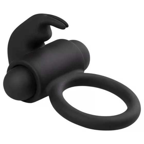 EasyToys - vibračný erekčný krúžok s králikom - čierny