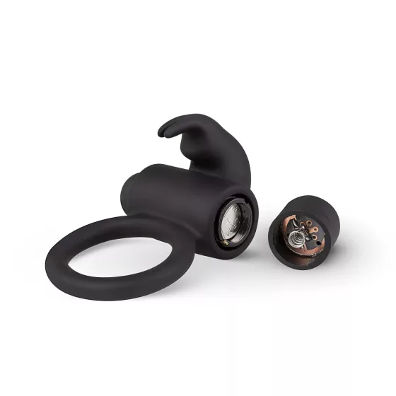 EasyToys - vibračný erekčný krúžok s králikom - čierny