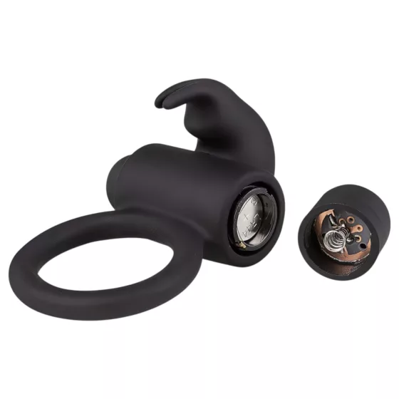 EasyToys - vibračný erekčný krúžok s králikom - čierny