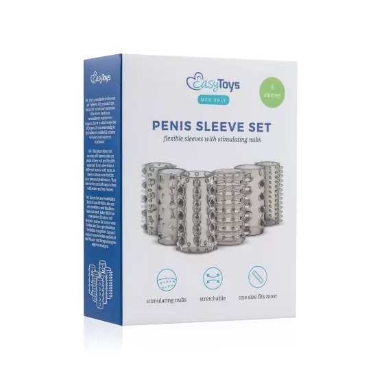 Easytoys - návlek na penis - sada 6 kusov - sivá