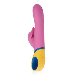   PMV20 Copy Dolphin - nabíjací vibrátor s rotačnou hlavicou a ramienkom na klitoris (ružový)