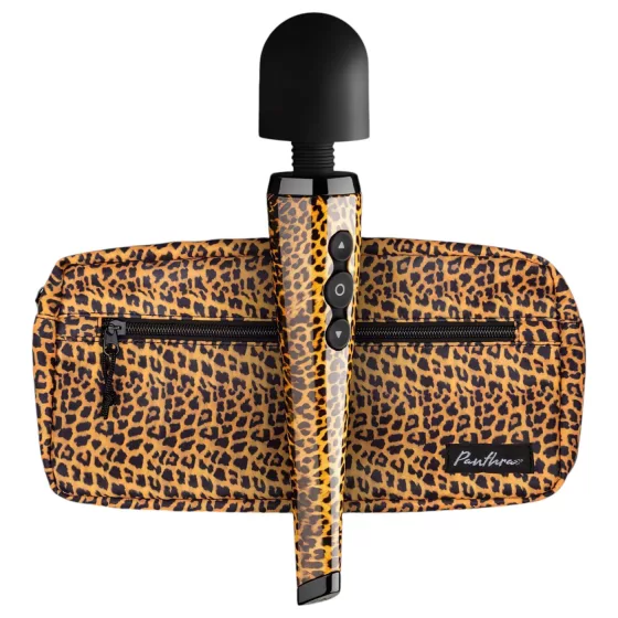 Panthra Shaka Wand - masážny vibrátor - dobíjací - leopardia čierna