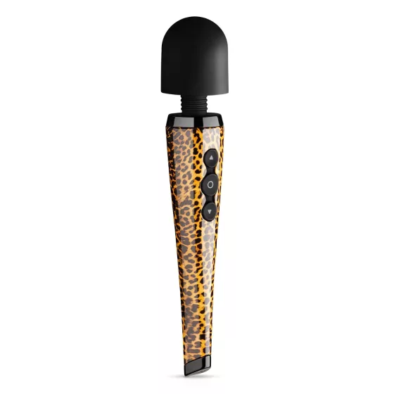 Panthra Shaka Wand - masážny vibrátor - dobíjací - leopardia čierna