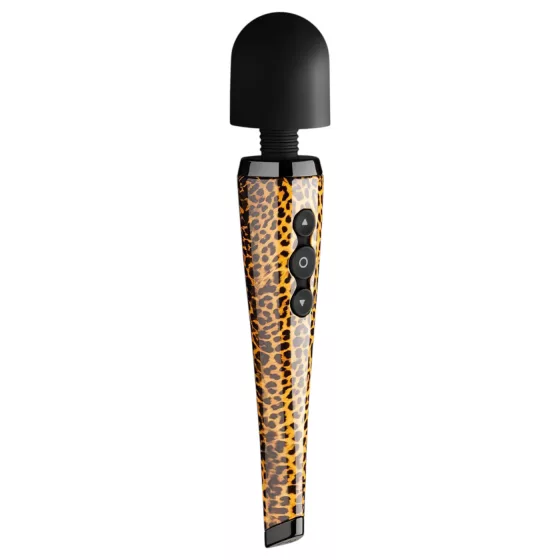 Panthra Shaka Wand - masážny vibrátor - dobíjací - leopardia čierna