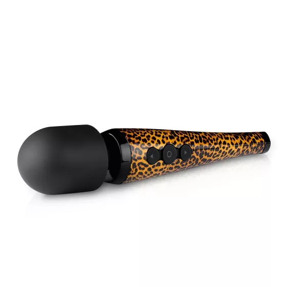 Panthra Shaka Wand - masážny vibrátor - dobíjací - leopardia čierna
