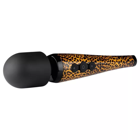 Panthra Shaka Wand - masážny vibrátor - dobíjací - leopardia čierna
