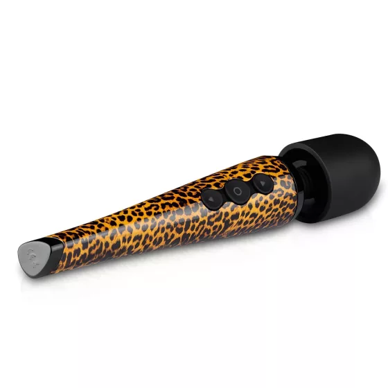 Panthra Shaka Wand - masážny vibrátor - dobíjací - leopardia čierna