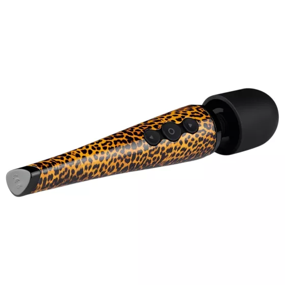 Panthra Shaka Wand - masážny vibrátor - dobíjací - leopardia čierna