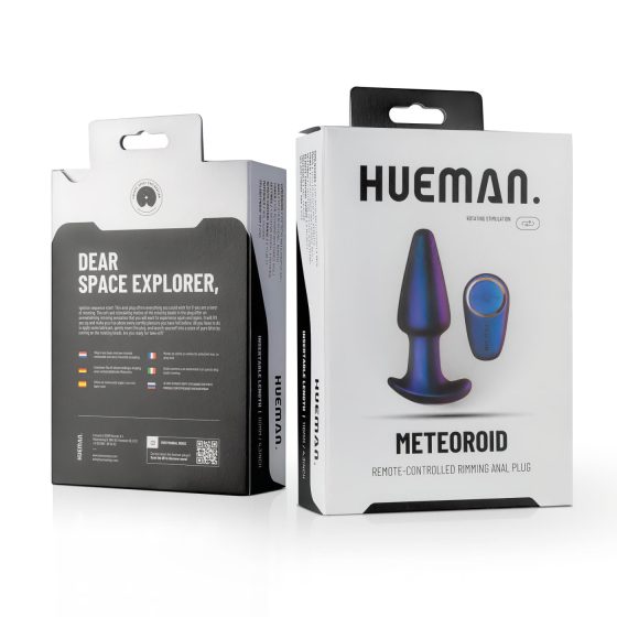 Hueman Meteoroid - rádiový, rotačný análny vibrátor s perličkami (fialový)