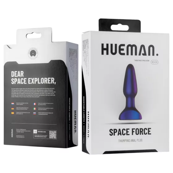 Hueman Space Force - análny vibrátor s posuvom - vodotesný - fialový