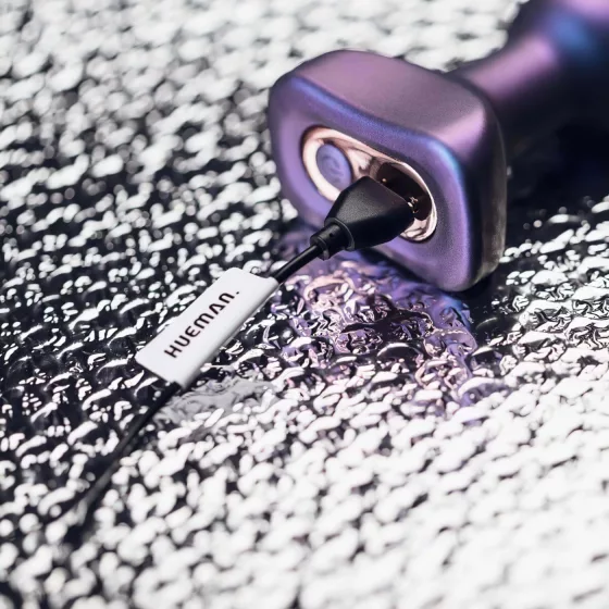 Hueman Space Inveder - análny vibrátor na batérie - vodotesný - fialový