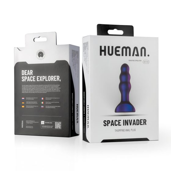 Hueman Space Invader - nabíjateľný, vodotesný análny vibrátor (fialový)