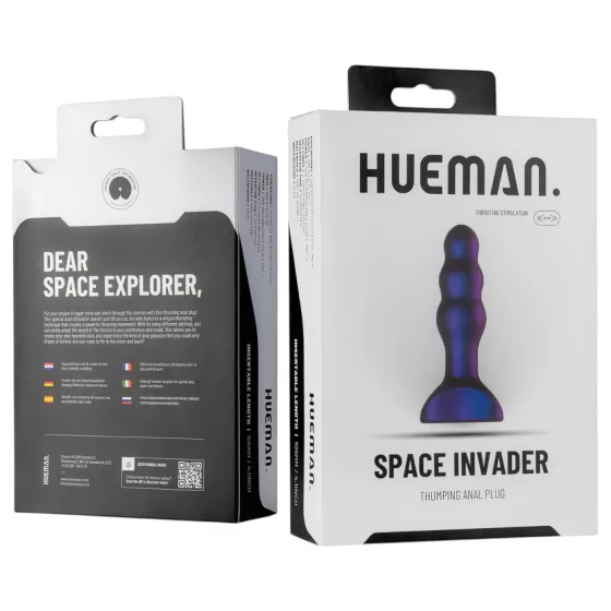 Hueman Space Inveder - análny vibrátor na akumulátor (fialový)