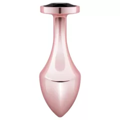 Rosy Gold - análny kolík - s čiernym kamienkom - rosegold