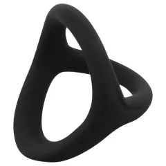   Easytoys Desire Ring - erekčný krúžok na penis a semenníky - flexibilný čierny