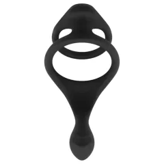   Easytoys - erekčný krúžok na penis a semenníky - flexibilný - čierny