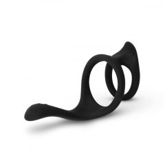   Easytoys Pleasure Ring - flexibilný krúžok na penis a semenníky (čierny)