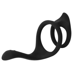   Easytoys - erekčný krúžok na penis a semenníky - flexibilný - čierny
